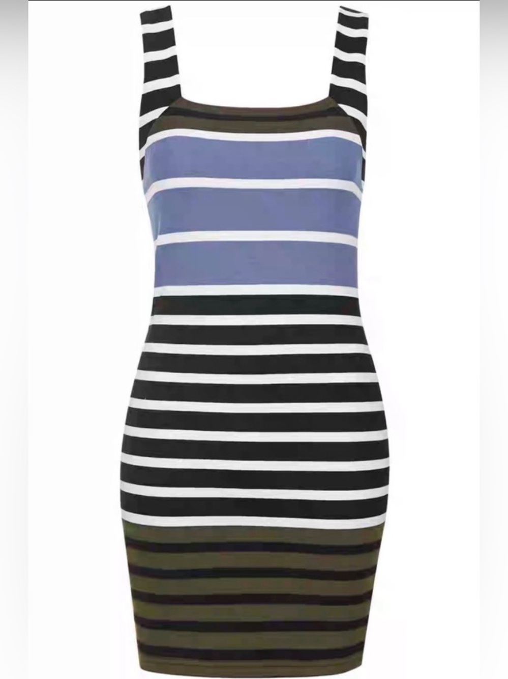 Topshop Striped Square Neck Bodycon Mini Dress Size 4
